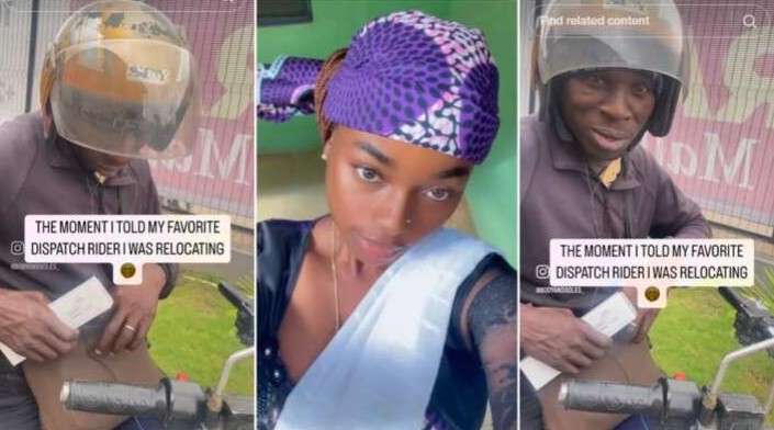 "I will miss you": Lady secures visa to UK, breaks news to dispatch rider, he gets emotional (Video)