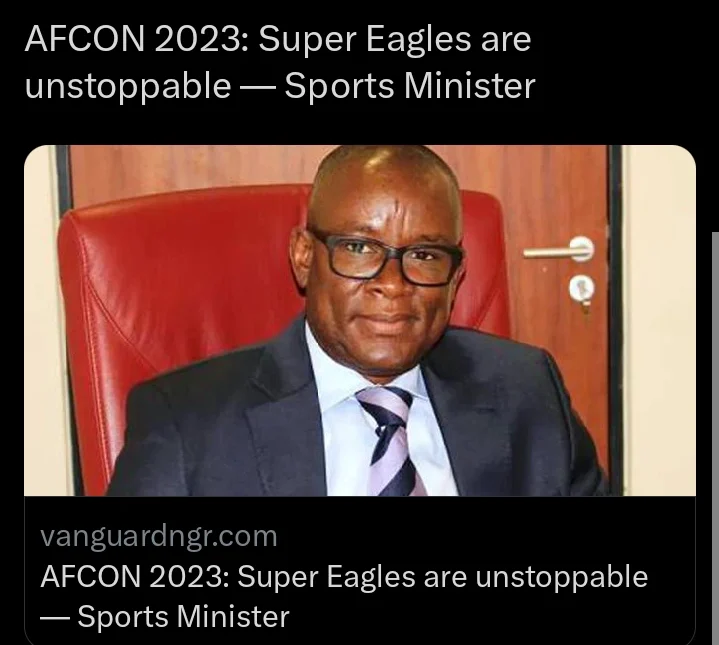 AFCON: 'Super Eagles are unstoppable' — Sports Minister