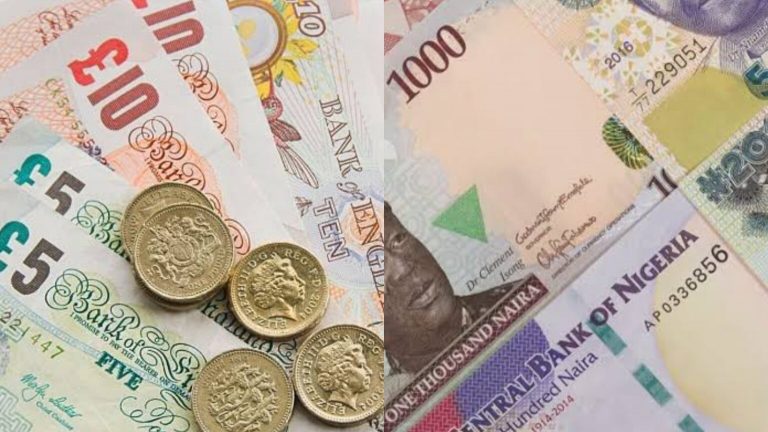 Pounds to naira exchange rate today, 27th March 2024